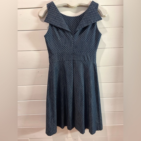 💙 CHRISTIAN CHENAIL Polka Dot Sleeveless Dress – Size 6 - Picture 7 of 14